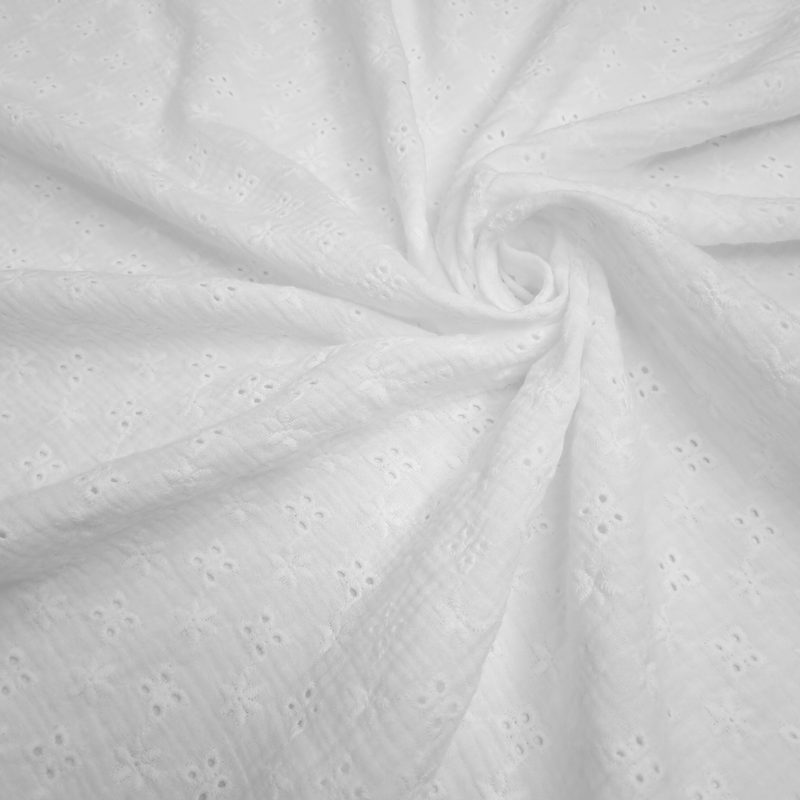 Mousseline de coton double gaze H 140 cm - BLANC SANGALLO