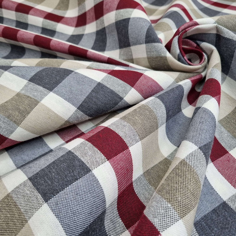 M. Rough Ground Cotton H 280 cm – BORDEAUX/GRAU/BEIGE