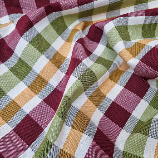 M. Rough Ground Cotton H 280 cm – GRÜN/SENF/BORDEAUX