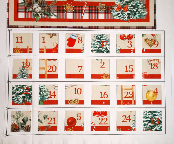 Adventskalender - FROHE WEIHNACHTEN/ROT SCHOTTISCH