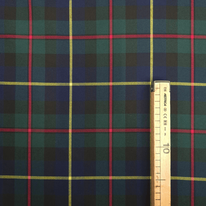 MITTELROTER SCOTTISH CHECK Stoff mit Wolleffekt – H 150 cm