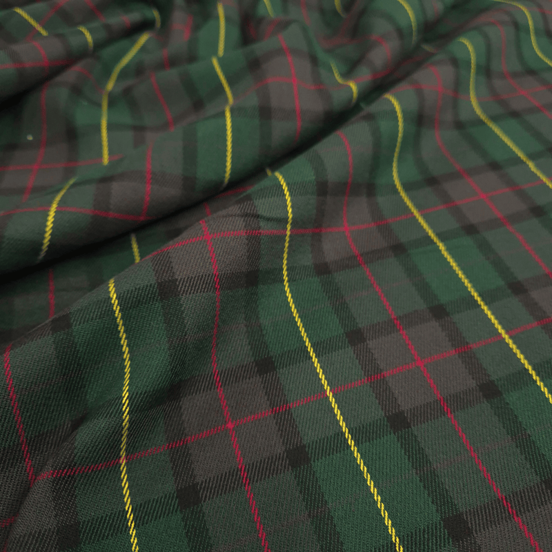 MITTELROTER SCOTTISH CHECK Stoff mit Wolleffekt – H 150 cm