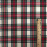 WEISSER SCOTTISH CHECK-Stoff mit Wolleffekt – H 150 cm