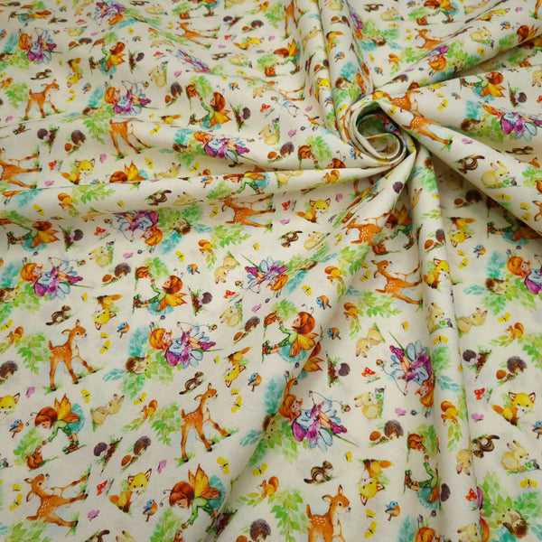 Tissu coton numérique H 150 cm - FÉES DES BOIS