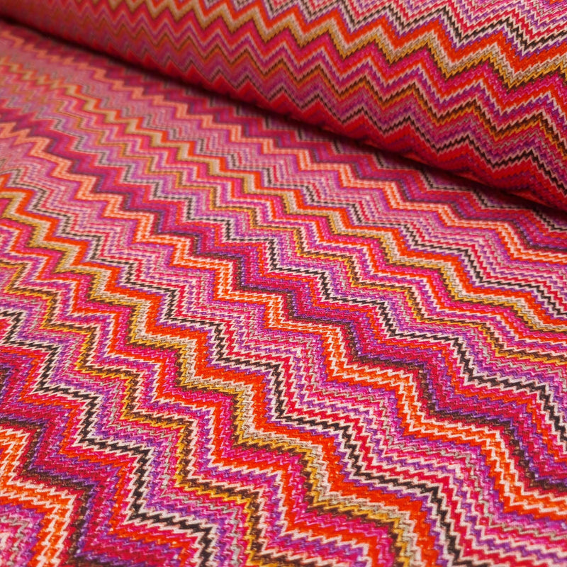 Tissu Coton Digital H 150 cm - ZIG ZAG ROUGE