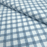 Cotone Americano H 110 cm - QUADRETTI AZZURRO POLVERE