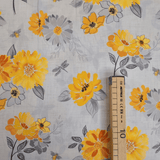 Cotone Americano H 110 cm - FIORI GIALLI E GRIGI