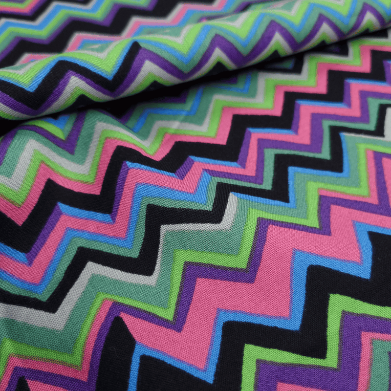 Cotone Americano H 110 cm - ZIG ZAG VERDE