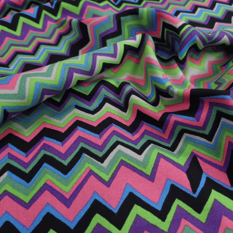 Cotone Americano H 110 cm - ZIG ZAG VERDE