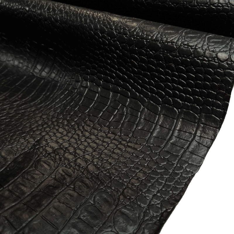 Eco-cuir EFFET CROCODILE H 140 cm - NOIR