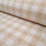 Tissu Tyrolien - COEURS BLANCS BLANCS BEIGE H 180 cm