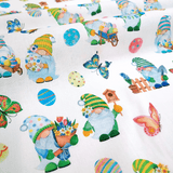 Tissu coton numérique H 150 cm - GNOMES DE PÂQUES