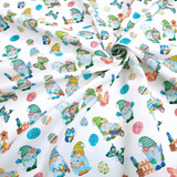 Tissu coton numérique H 150 cm - GNOMES DE PÂQUES