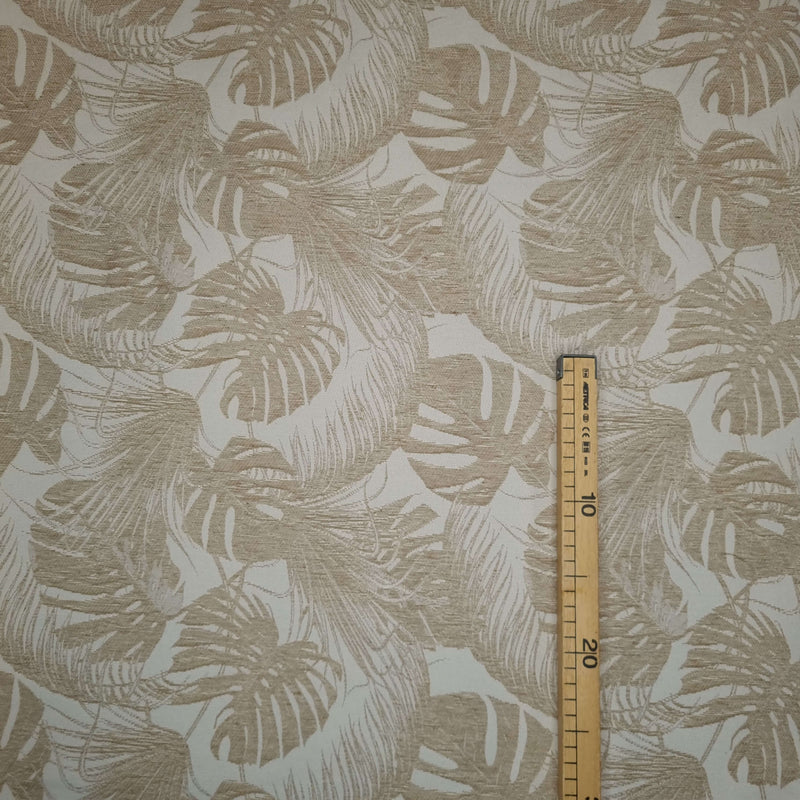 Jacquard-Möbelstoff H 280 cm – BEIGE BLÄTTER