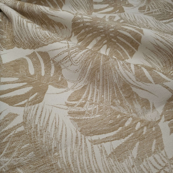 Jacquard-Möbelstoff H 280 cm – BEIGE BLÄTTER