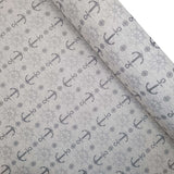 Tessuto Arredo Jacquard H 140 cm - ANCORE E TIMONI/GRIGIO