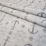 Tessuto Arredo Jacquard H 140 cm - ANCORE E TIMONI/GRIGIO