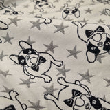 Tissu d'ameublement jacquard H 140 cm - BULLDOG AND STARS