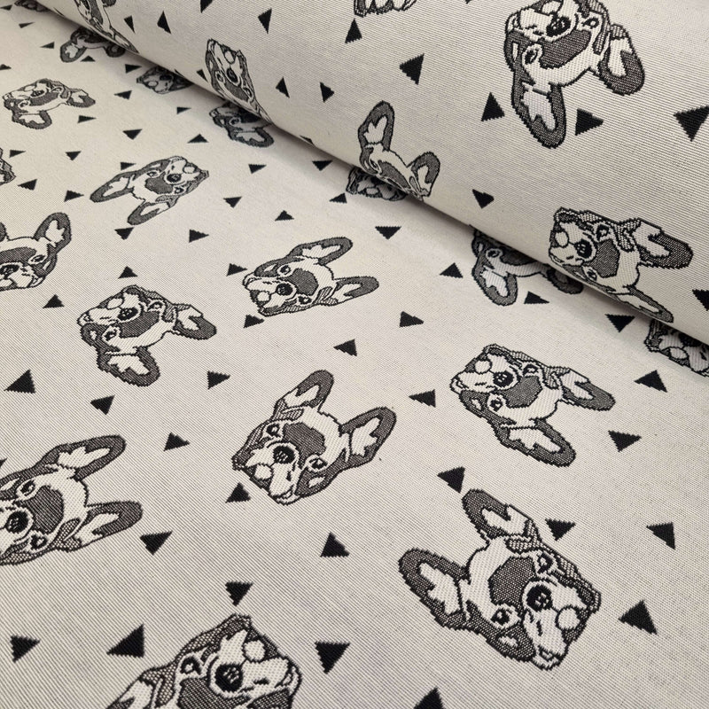 Tissu d'ameublement Jacquard H 140 cm - BULLDOG ET TRIANGLES