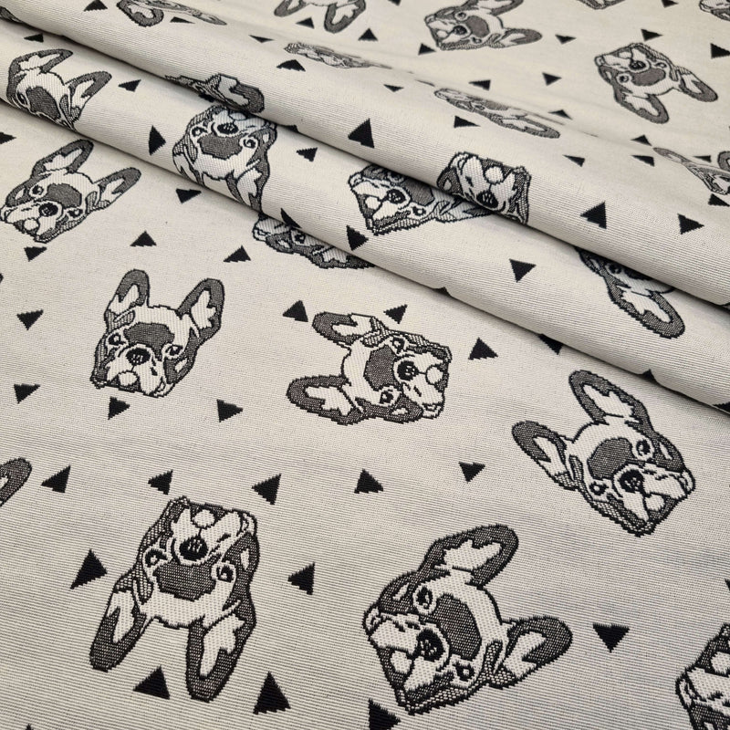 Tissu d'ameublement Jacquard H 140 cm - BULLDOG ET TRIANGLES