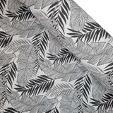 Tissu d'ameublement Jacquard H 140 cm - FEUILLES GRIS FONCÉ