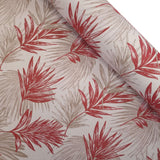 Tissu d'ameublement Jacquard H 140 cm - FEUILLES ROUGES