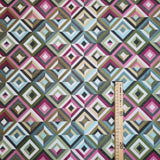 Tessuto Arredo Jacquard H 140 cm - GEOMETRICO ROMBO FUXIA