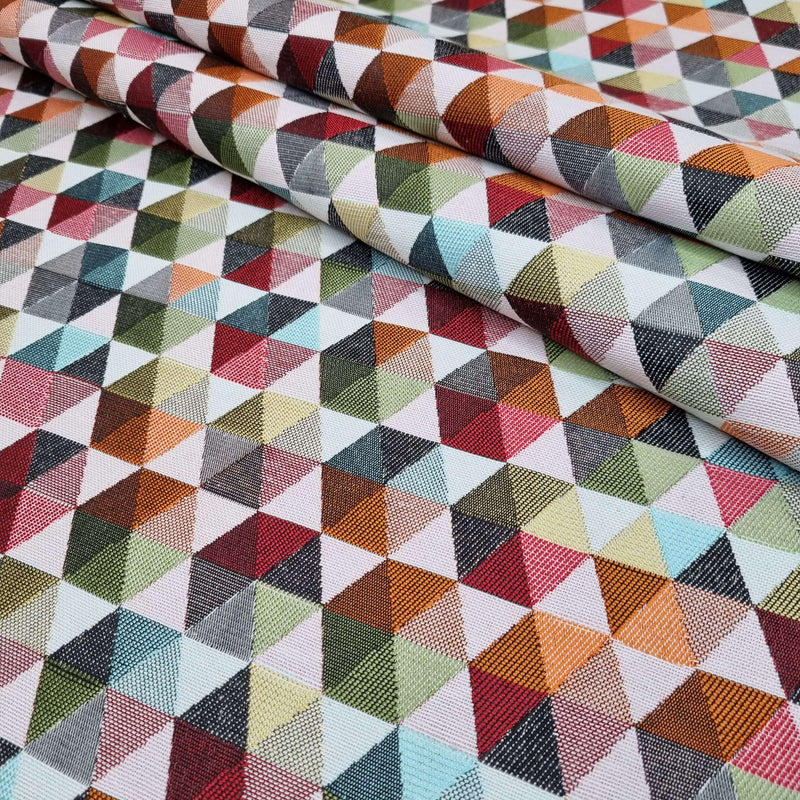 Jacquard-Möbelstoff H 140 cm – MULTICOLOR GEOMETRIC HEXAGON