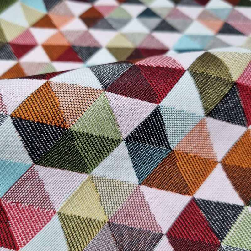 Jacquard-Möbelstoff H 140 cm – MULTICOLOR GEOMETRIC HEXAGON