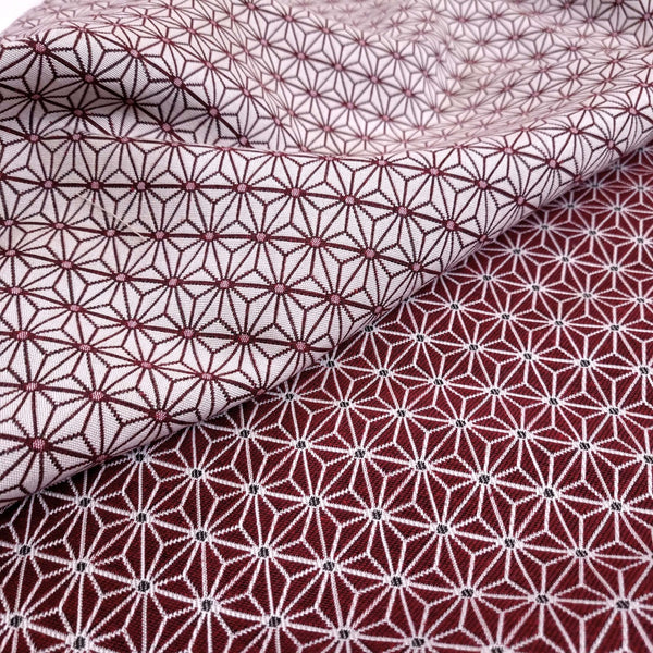 Tissu d'ameublement Jacquard H 140 cm - HEXAGON ÉTOILES BORDEAUX