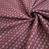 Tissu d'ameublement Jacquard H 140 cm - HEXAGON ÉTOILES BORDEAUX