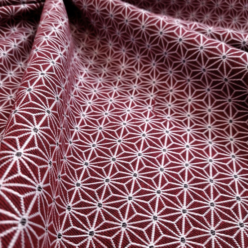 Jacquard-Möbelstoff H 140 cm - HEXAGON STAR BORDEAUX