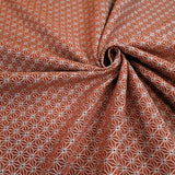 Tessuto Arredo Jacquard H 140 cm - STELLA ESAGONALE ARANCIO