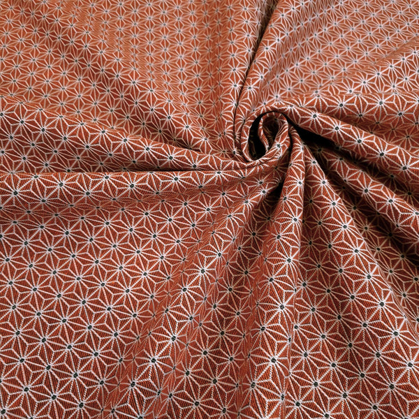 Jacquard-Möbelstoff H 140 cm – ORANGE SECHSECKIGER STERN