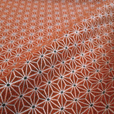 Jacquard-Möbelstoff H 140 cm – ORANGE SECHSECKIGER STERN