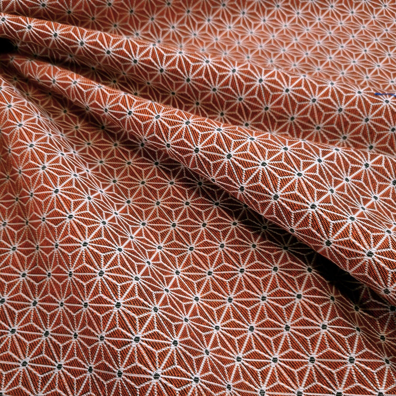 Jacquard-Möbelstoff H 140 cm – ORANGE SECHSECKIGER STERN