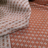 Tessuto Arredo Jacquard H 140 cm - STELLA ESAGONALE ARANCIO