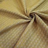 Tissu d'ameublement Jacquard H 140 cm - ÉTOILE HEXAGONE JAUNE