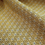 Tissu d'ameublement Jacquard H 140 cm - ÉTOILE HEXAGONE JAUNE