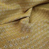 Tissu d'ameublement Jacquard H 140 cm - ÉTOILE HEXAGONE JAUNE