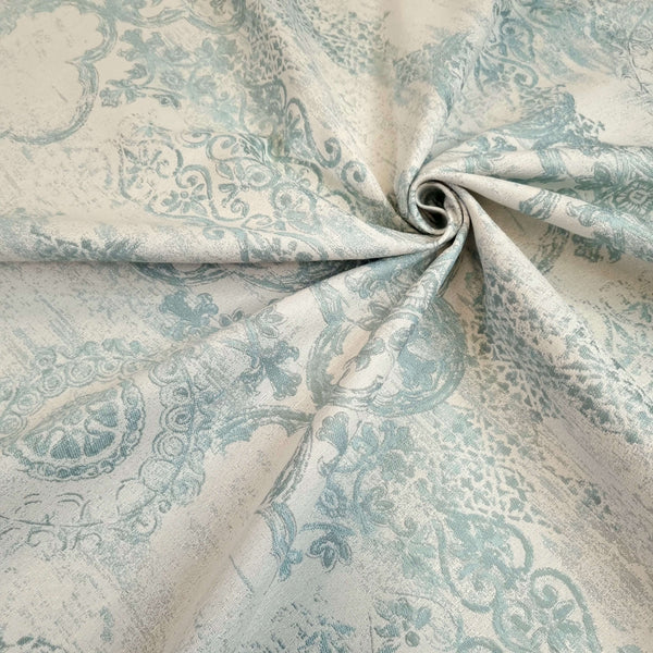 Tissu d'ameublement Jacquard H 140 cm - DAMAS PAPIER SUCRE CLAIR