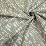 Tissu d'ameublement Jacquard H 140 cm - MOTIF BEIGE FONCÉ