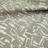 Tissu d'ameublement Jacquard H 140 cm - MOTIF BEIGE FONCÉ