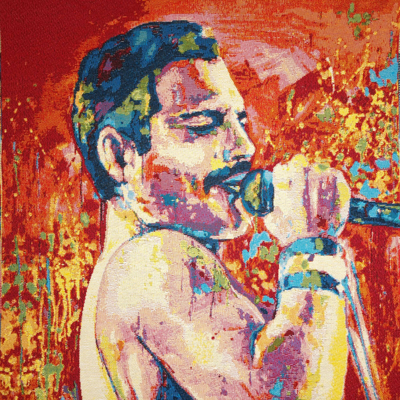 Garngefärbte Gobelin-Tafel 47 x 47 cm – FREDDIE MERCURY