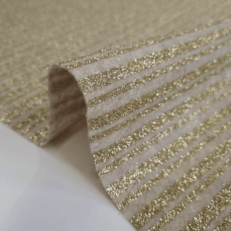 Pannolenci H 155 cm - LANA RIGHE GLITTER ORO