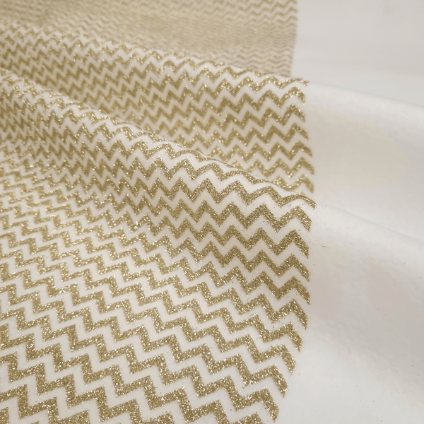 Pannolenci H 155 cm - LATTE ZIG ZAG GLITTER ORO