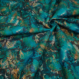 Digitaler Leinwandstoff - EMERALD SNAKESKIN H 140 cm