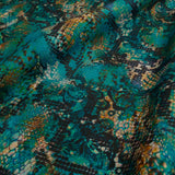 Digitaler Leinwandstoff - EMERALD SNAKESKIN H 140 cm