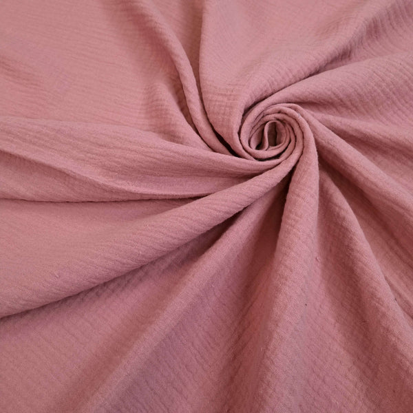 Mussola di Cotone Doppia Garza H 140 cm - ROSA ANTICO