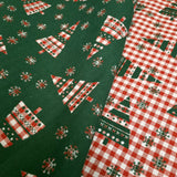 Coton mélangé double face H 280 cm - SAPINS DE NOËL/LUREX